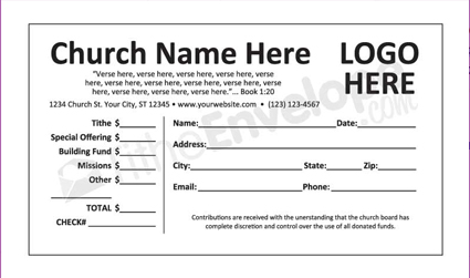 Offering Envelope Template